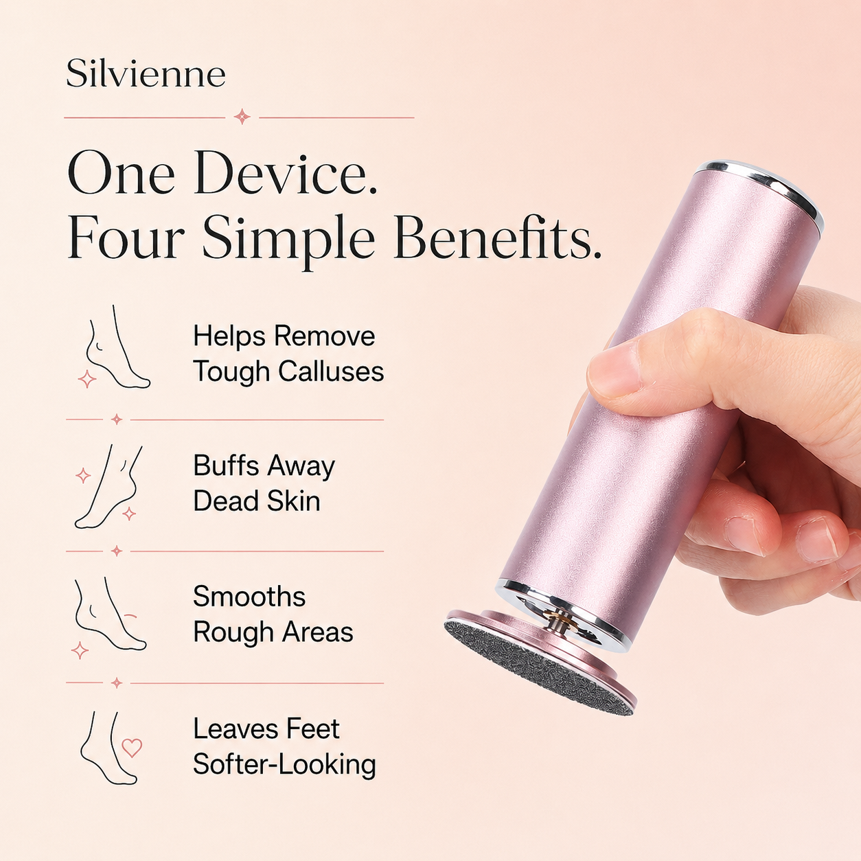 Benefits of the Silvienne electric foot smoother for rough dry feet